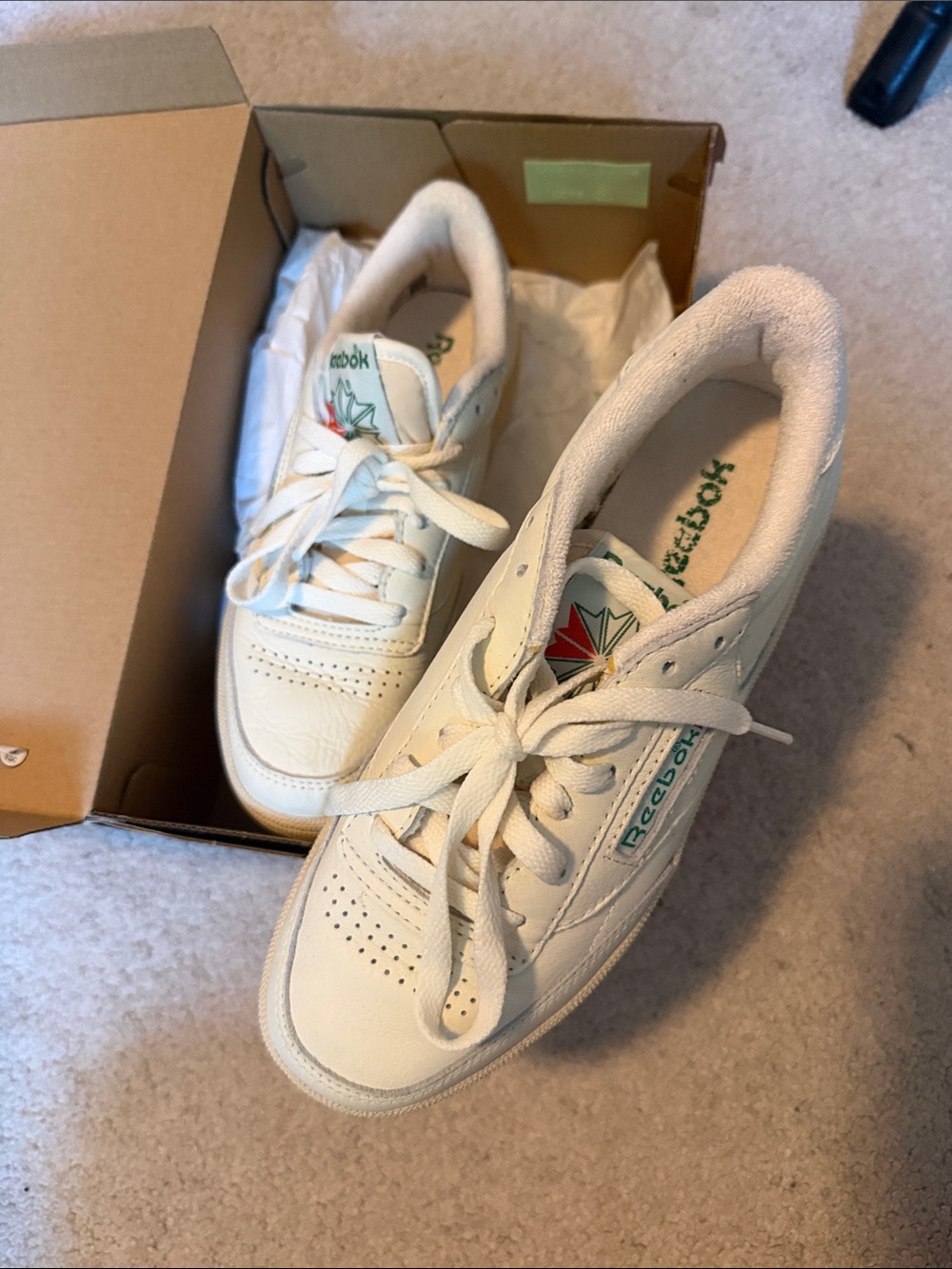 Reebok Vintage Tennis Shoe Box in Navy and Red
